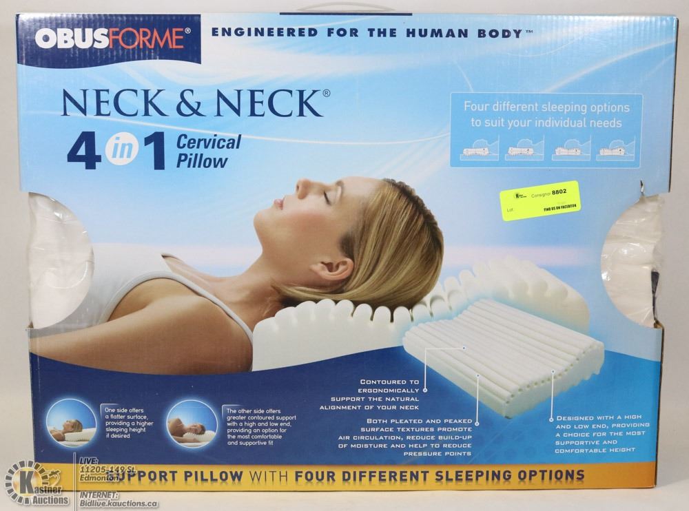OBUSFORME NECK & NECK 4 IN 1 CERVICAL PILLOW.