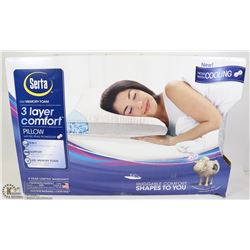 SERTA GEL MEMORY FOAM 3 LAYER COMFORT PILLOW