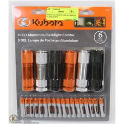 KUBOTA ,6 PACK OF LED ALUMINUM FLASHLIGHTS