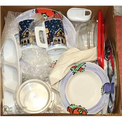 LARGE BOX W/14-PC SYRACUSE DISHWARE SET,