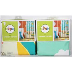 LOT OF 2 CIRCO SURF SHOWER CURTAINS 72X72