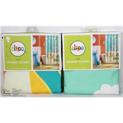 LOT OF 2 CIRCO SURF SHOWER CURTAINS 72X72