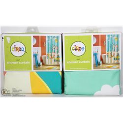 LOT OF 2 CIRCO SURF SHOWER CURTAINS 72X72