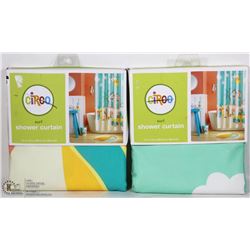 LOT OF 2 CIRCO SURF SHOWER CURTAINS 72X72