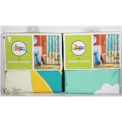 LOT OF 2 CIRCO SURF SHOWER CURTAINS 72X72