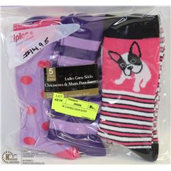 5 PACK LADIES CREW SOCKS