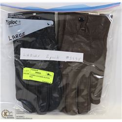 2 PACK LADIES LEATHER GLOVES SIZE LARGE