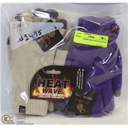 2 PACK LADIES HEAT WAVE GLOVES