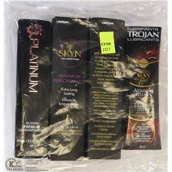 BAG OF 4 TROJAN AND SKYN LUBRICANTS