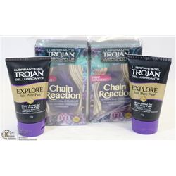 BAG OF 4 ASSORTED TROJAN LUBRICANTS