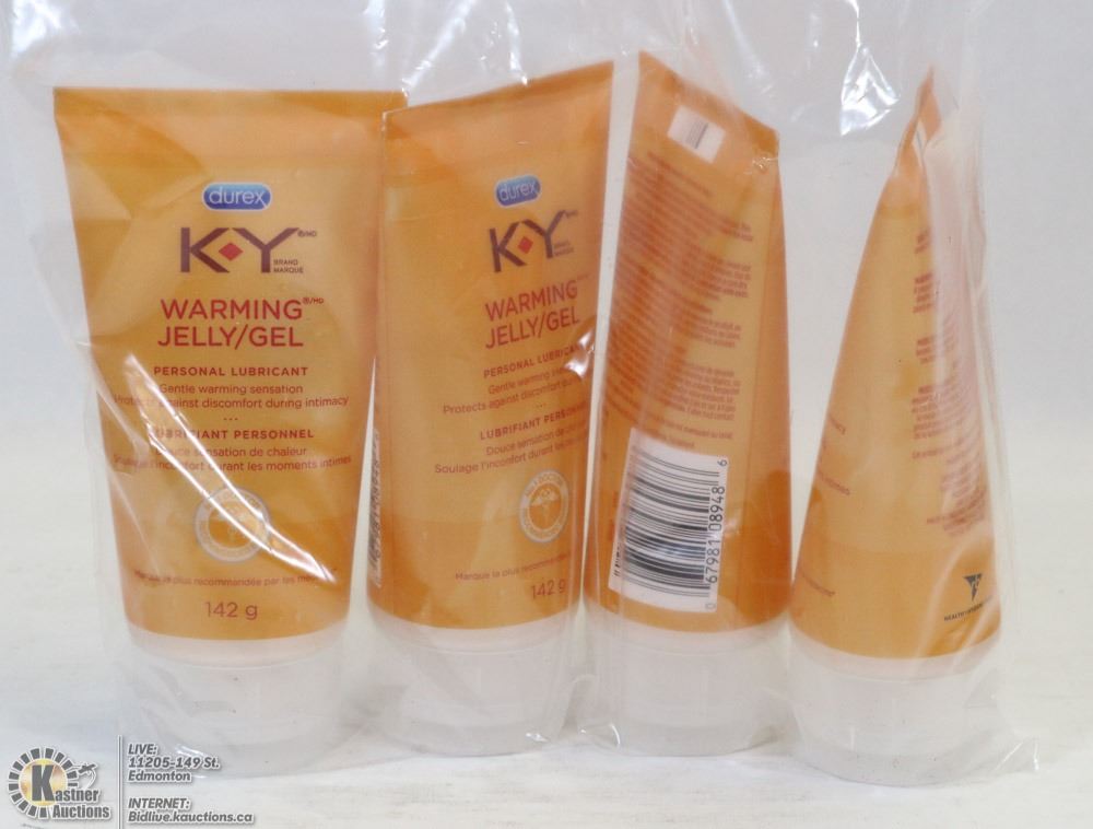 BAG OF 4 KY WARMING JELLY/GEL PERSONAL LUBRICANTS