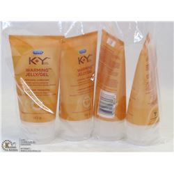 BAG OF 4 KY WARMING JELLY/GEL PERSONAL LUBRICANTS