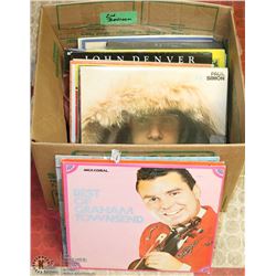 BOX OF RECORDS INCL PAUL SIMON, KIM CARNES,