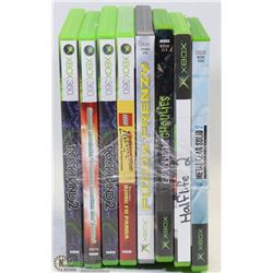 LOT OF 8 XBOX GAMES INCLUDING LEGO INDIANA JONES