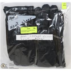 2 PACK MENS LEATHER GLOVES SIZE EXTRA LARGE