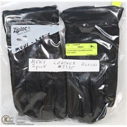 2 PACK MENS LEATHER GLOVES SIZE LARGE