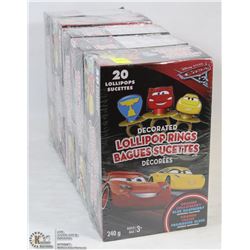 5 20G BOXES OF DISNEYS CARS DECORATED LOLLIPOP