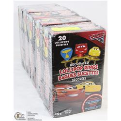 5 20G BOXES OF DISNEYS CARS DECORATED LOLLIPOP