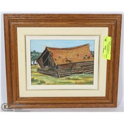 ORIGINAL PAINTING BY L. HAMILTON "ARNOLD'S BARN"