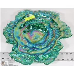 CENTERPIECE DECORATIVE PAINTED GLASS PLATE