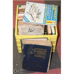 BOX OF VINTAGE CAR MANUALS