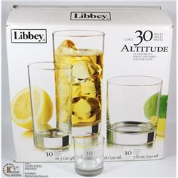 NEW LIBBEY ALTITUDE 30 PC GLASS SET