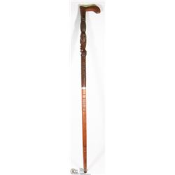 VINTAGE HAND CARVED IRONWOOD WALKING STICK