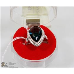 #29-SWISS BLUE TOPAZ GEMSTONE RING