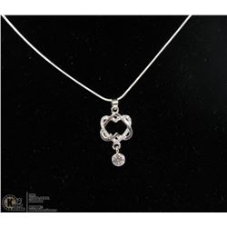 LADIES 3D HEART PENDANT AND NECKLACE SET