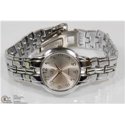 NEW 'FG' STEEL WATCH WITH GOLD TONE FACE AND NEW