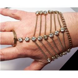 10 - VINTAGE GOLD TONE & RHINESTONE