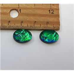 16 - LOT OF 2 GREEN/BLUE TRIPLATE OPAL