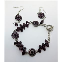 4 - SILVER TONE & AMETHYST  SET