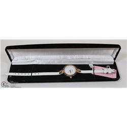 KEZZI LADIES WHITE STRAP WATCH