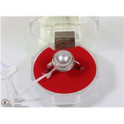 #89-GENUINE PURPLE AKOYA PEARL RING