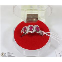 #97-RED RUBY & CZ RING