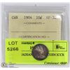 Image 1 : 1904 CANADIAN 10 CENT COIN ICCS VF30.