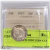 Image 1 : 1937 CANADIAN 25 CENT COIN ICCS MS63.