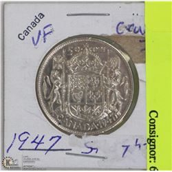 1949 - 50 CENT PIECE,  HOOF OVER 9