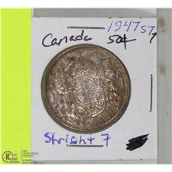 1947 - 50 CENT PIECE, STRAIGHT 7