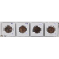 SET OF 4 CANADIAN PENNIES.