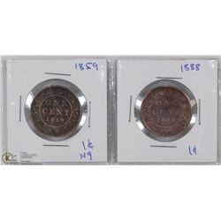 SET OF 2 CANADIAN PENNIES.