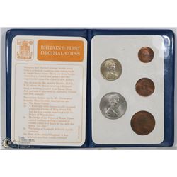 BRITAIN'S FIRST DECIMAL COINS PRESENTATION SET