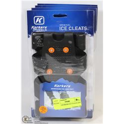 LOT OF 4 KORKERS ICE CLEATS SIZE LARGE