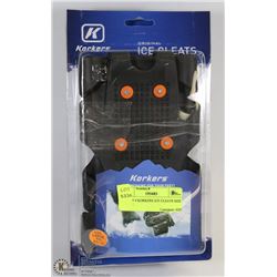 LOT OF 4 KORKERS ICE CLEATS SIZE LARGE