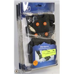 LOT OF 3 KORKERS ICE CLEATS  SIZE MEDIUM
