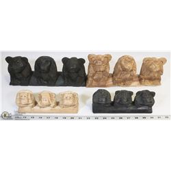 2 SETS HEAR NO EVIL SPEAK NO EVIL SAY NO EVIL MONK