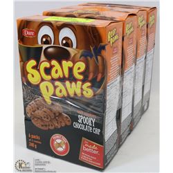 4 BOXES OF SCARE PAWS CHOCOLATE CHIP COOKIES