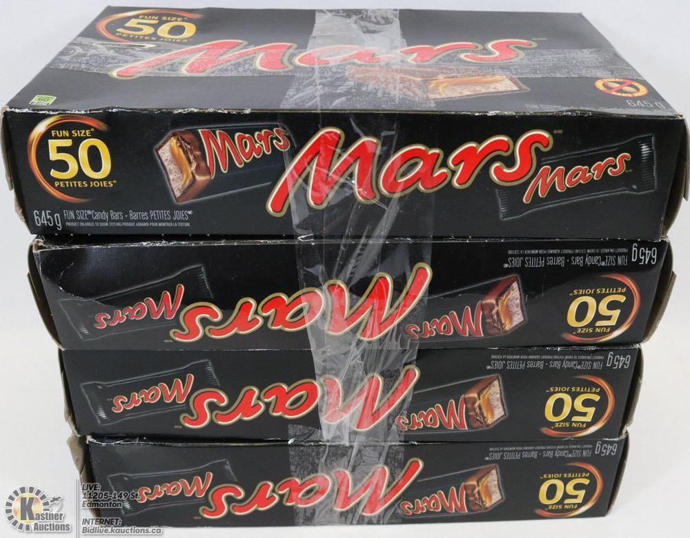 4 BOXES OF 50 FUNSIZE MARS CHOCOLATE BARS