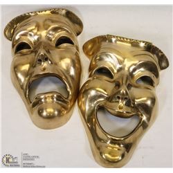 2 THEATER BRASS FACES.